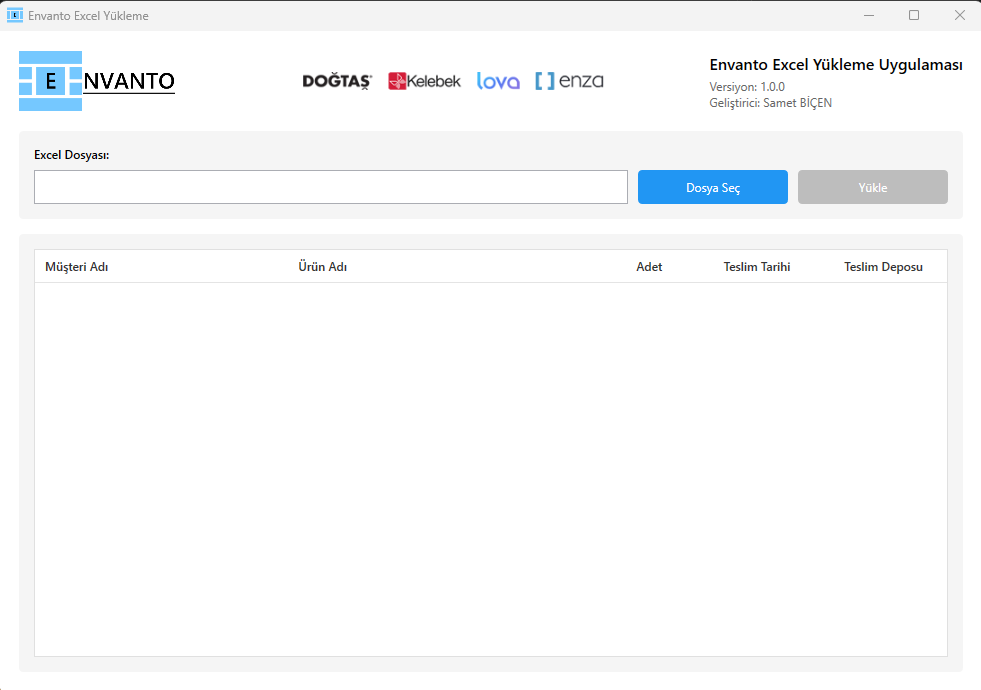 Excel Yükleme Uygulaması